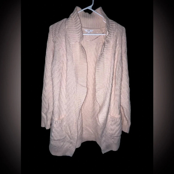 Candies Long Sleeve Open Front Knit Cardigan Blush Pink Women’s Size Small - Picture 5 of 5